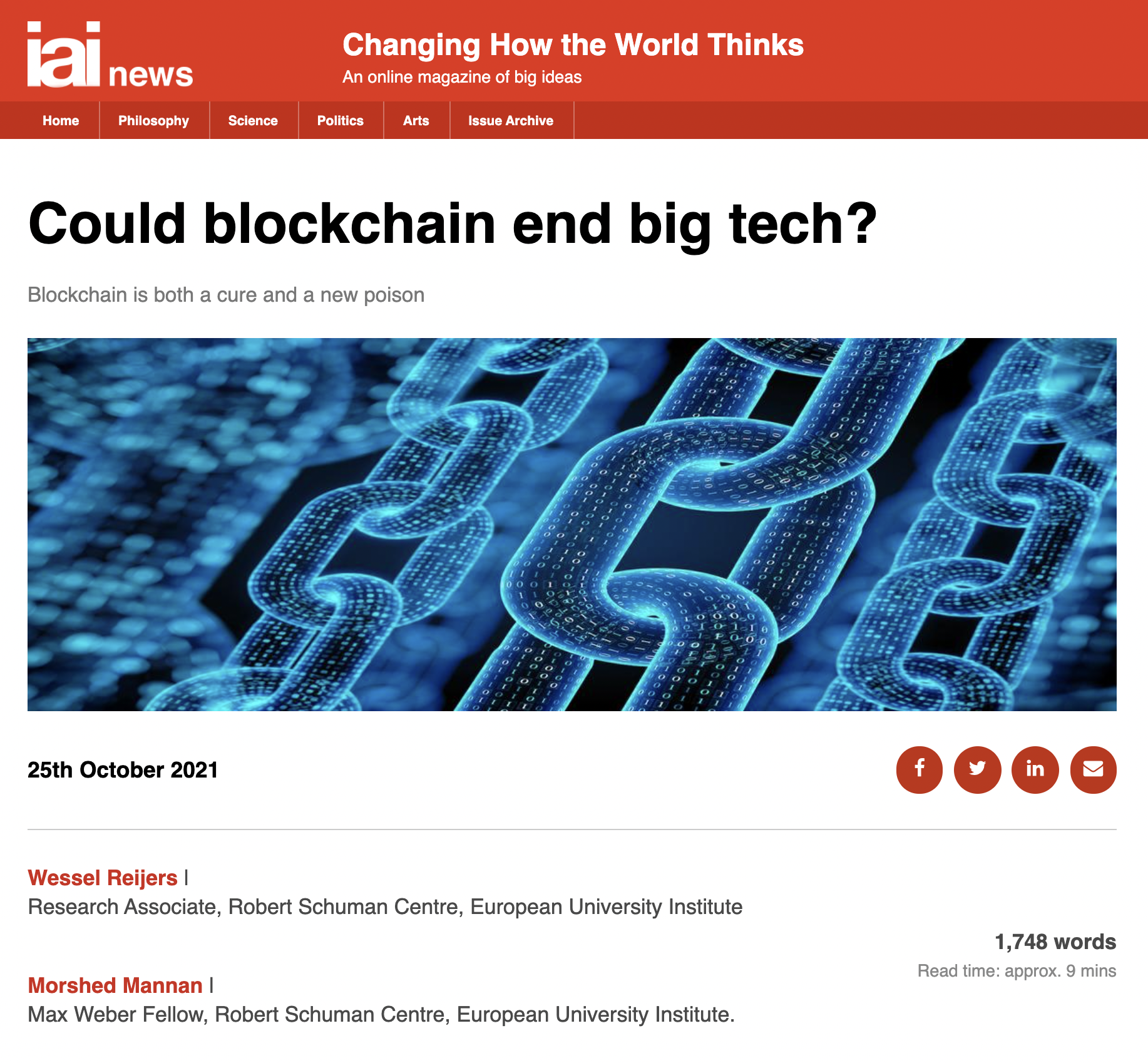Could Blockchain end Big Tech?