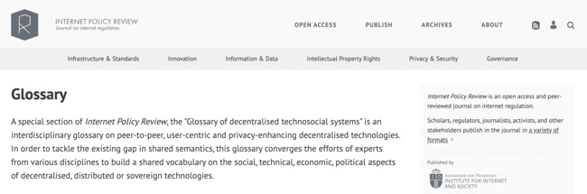 Glossary of Distributed Technologies