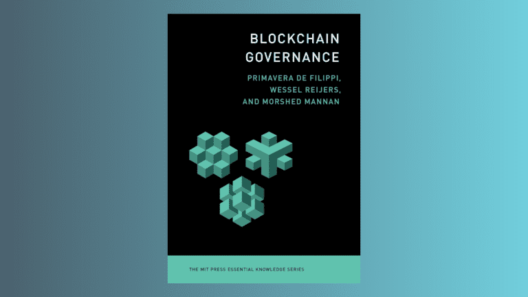 Blockchain Governance book cover MIT Press Essential Knowledge